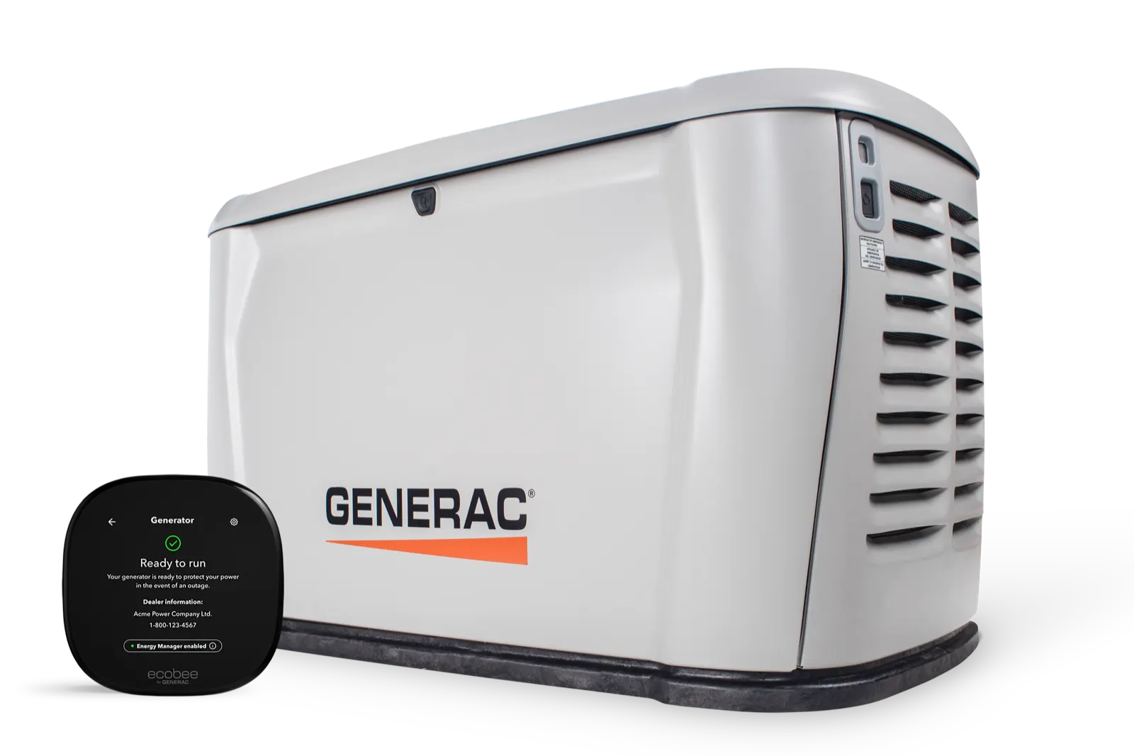ecobee by Generac smart thermostat with generator